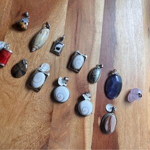 Elegant Silver and Stone Pendant Collection